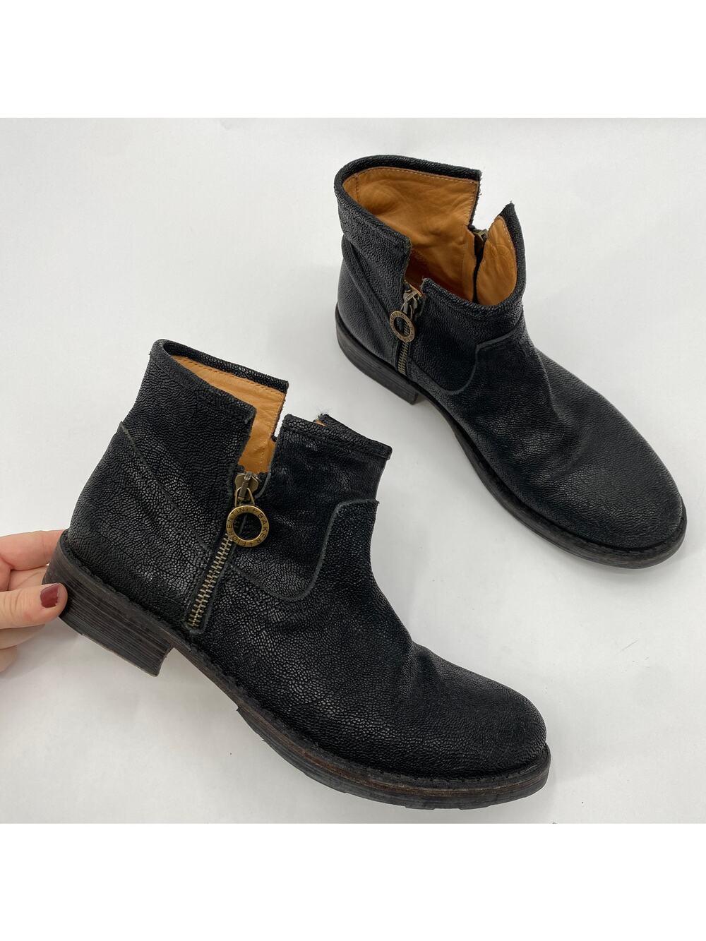 Fiorentini + Baker black leather side zip ankle boots